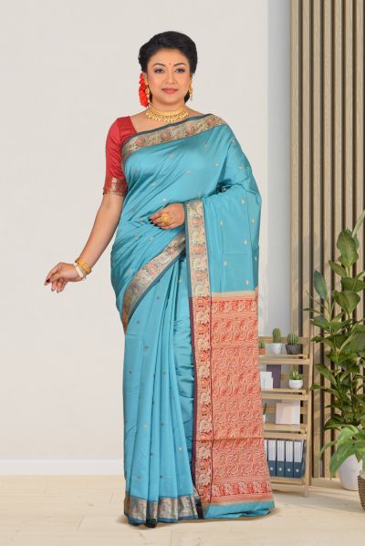 Semi Bomkai Silk Saree (adi86973)