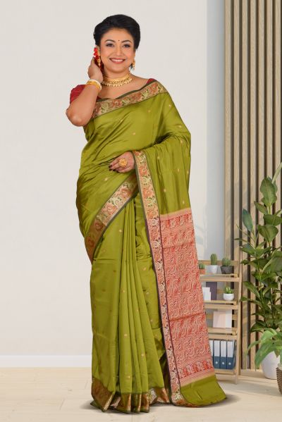 Semi Bomkai Silk Saree (adi86974)