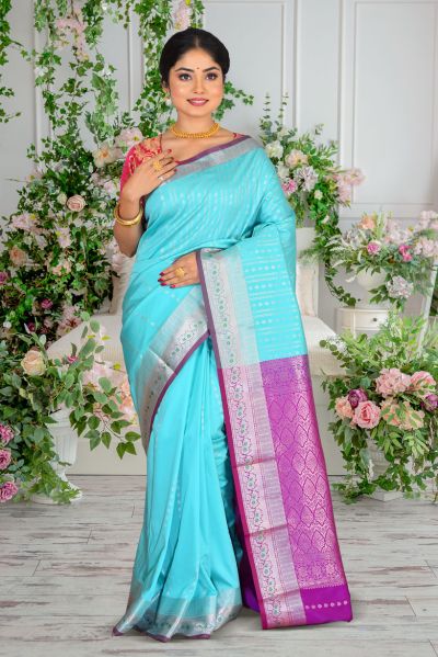 Semi Kanjivaram Silk Saree (adi86982)