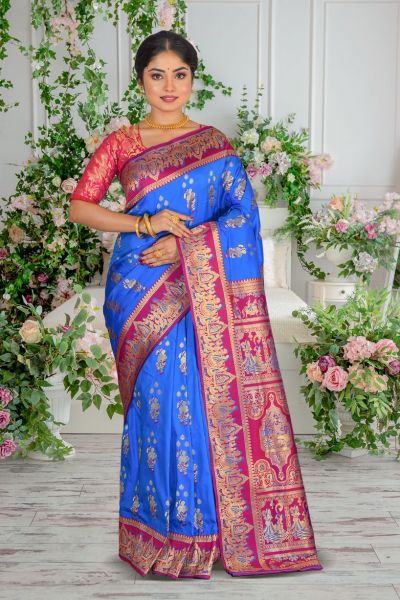 Semi Swarnachari Silk Saree (adi86983)