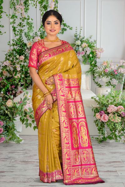 Semi Swarnachari Silk Saree (adi86988)