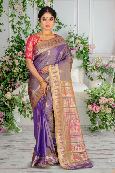 Semi Swarnachari Silk Saree (adi86989)