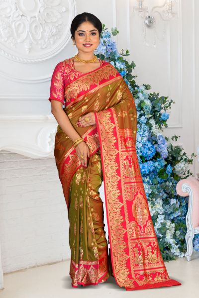 Semi Swarnachari Silk Saree (adi87001)