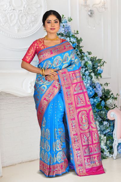 Semi Swarnachari Silk Saree (adi87002)