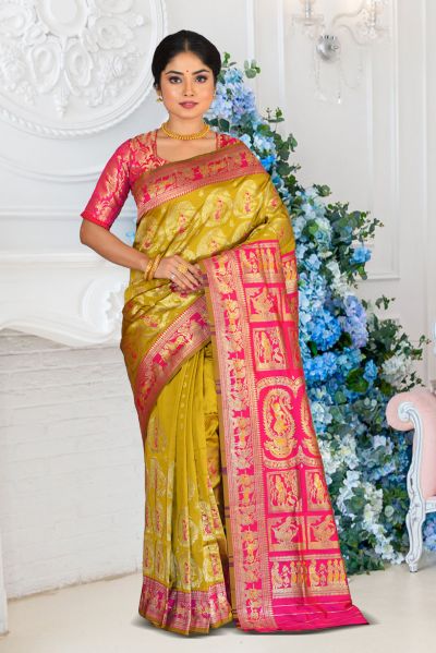 Semi Swarnachari Silk Saree (adi87004)