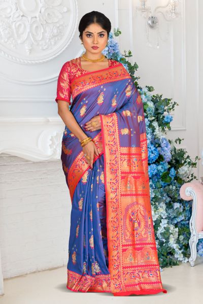 Semi Swarnachari Silk Saree (adi87008)