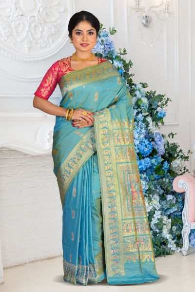 Semi Swarnachari Silk Saree (adi87010)