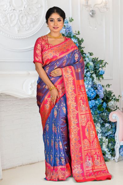 Semi Swarnachari Silk Saree (adi87015)