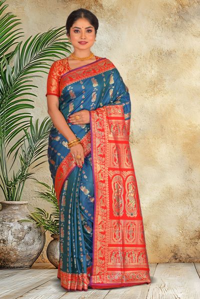 Semi Swarnachari Silk Saree (adi87025)