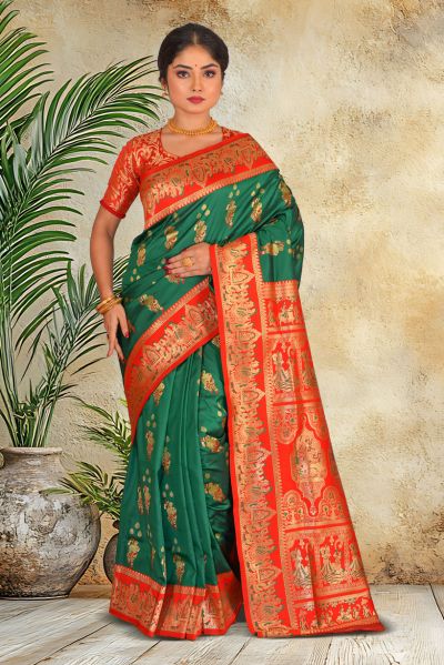 Semi Swarnachari Silk Saree (adi87026)