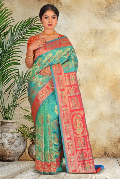 Semi Swarnachari Silk Saree (adi87027)