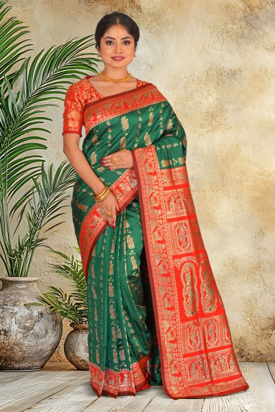 Semi Swarnachari Silk Saree (adi87028)