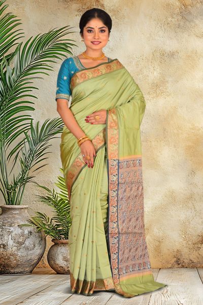 Semi Bomkai Silk Saree (adi87031)