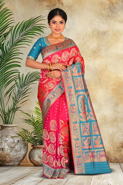 Semi Swarnachari Silk Saree (adi87038)