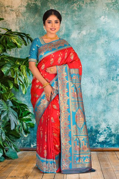 Semi Swarnachari Silk Saree (adi87040)