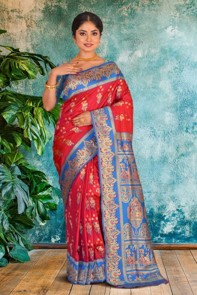 Semi Swarnachari Silk Saree (adi87046)