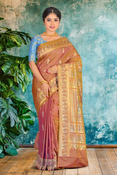 Semi Swarnachari Silk Saree (adi87049)