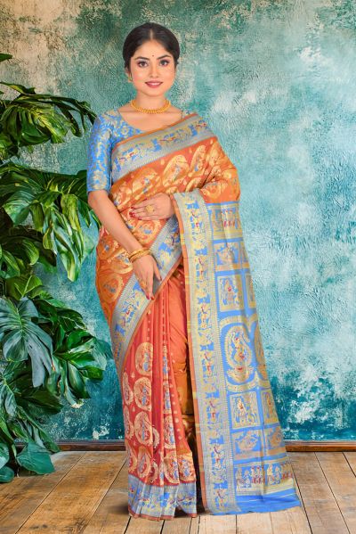 Semi Swarnachari Silk Saree (adi87053)