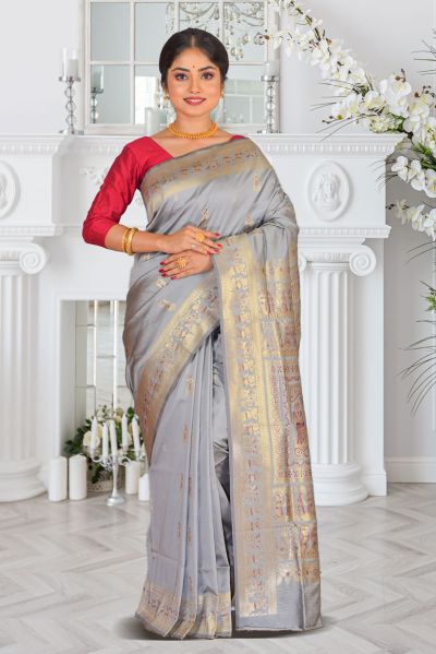 Semi Swarnachari Silk Saree (adi87061)