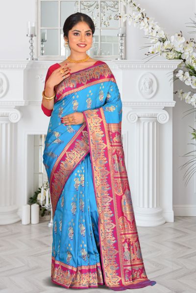 Semi Swarnachari Silk Saree (adi87064)