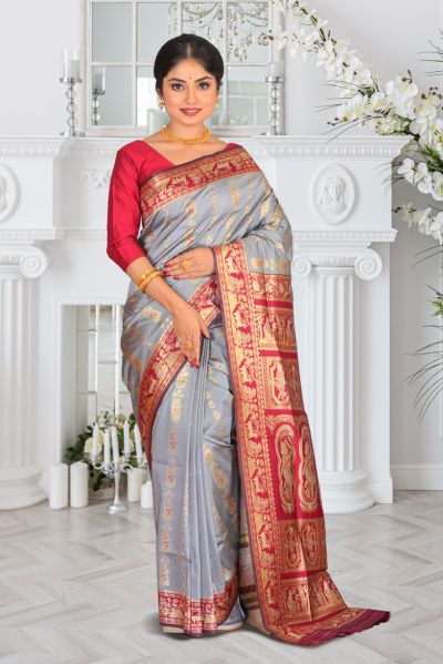 Semi Swarnachari Silk Saree (adi87065)