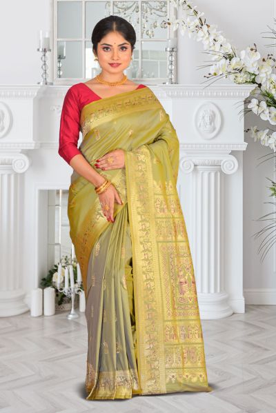 Semi Swarnachari Silk Saree (adi87069)