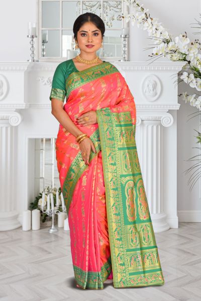 Semi Swarnachari Silk Saree (adi87072)