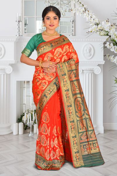 Semi Swarnachari Silk Saree (adi87073)