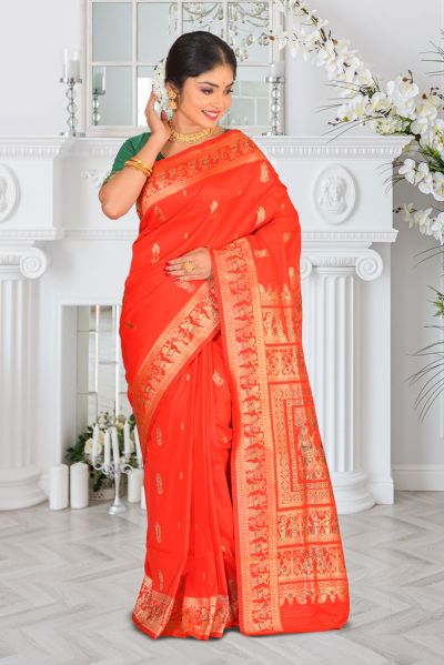 Semi Swarnachari Silk Saree (adi87077)