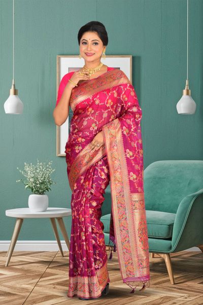 Organza Silk Saree (adi84855)