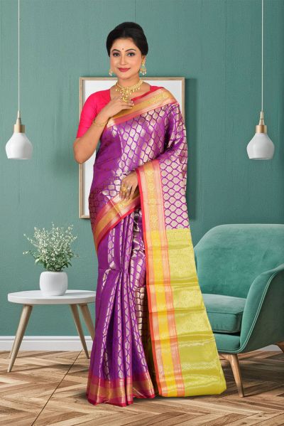 Brocade Fancy Silk Saree (adi84863)