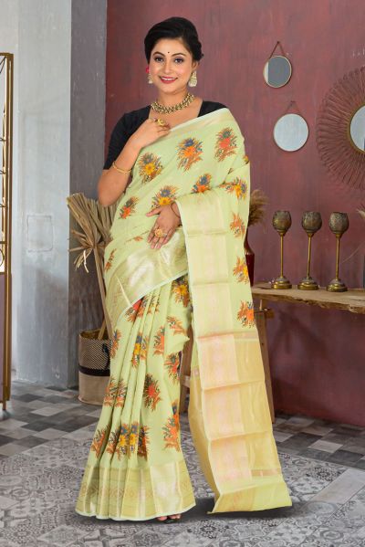 Printed Silk Saree (adi84955)