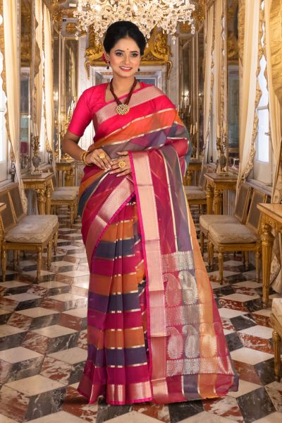 Organza Silk Saree (adi84994)