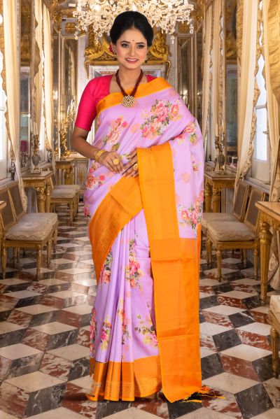 Printed Silk Saree (adi84998)