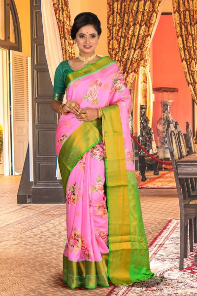 Printed Silk Saree (adi85025)