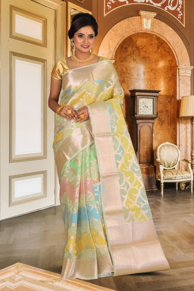 Organza Silk Saree (adi85076)