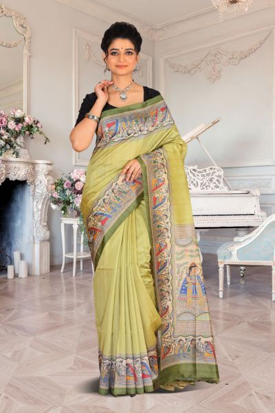 Bhagalpuri Gicha Silk Saree (adi85140)