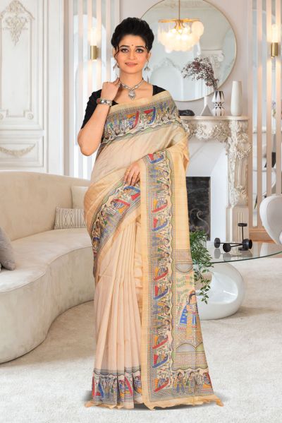 Bhagalpuri Gicha Silk Saree (adi85141)