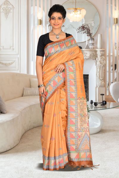 Bhagalpuri Gicha Silk Saree (adi85147)