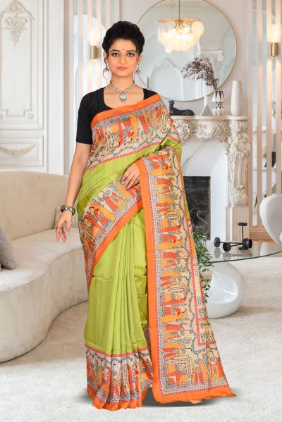 Bhagalpuri Gicha Silk Saree (adi85152)