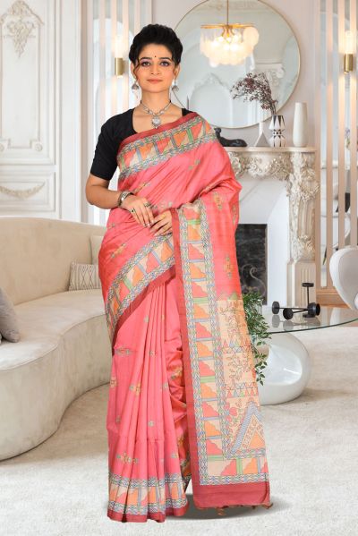 Bhagalpuri Gicha Silk Saree (adi85153)