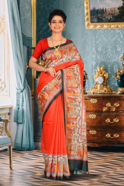 Bhagalpuri Gicha Silk Saree (adi85173)