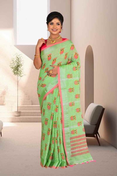 Linen Cotton Saree (adi85213)