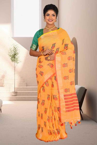 Linen Cotton Saree (adi85248)