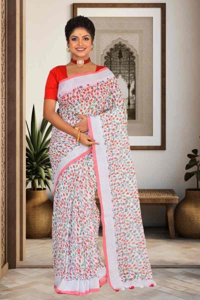 Linen Cotton Saree (adi85258)