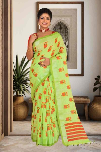 Linen Cotton Saree (adi85259)