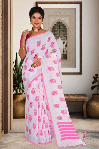 Linen Cotton Saree (adi85266)