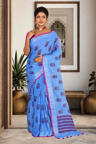 Linen Cotton Saree (adi85269)