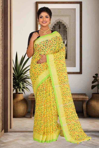 Linen Cotton Saree (adi85302)