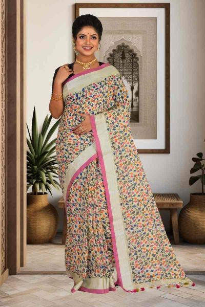 Linen Cotton Saree (adi85303)